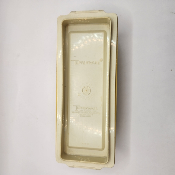 Vintage Tupperware Harvest Gold Butter Dish Lid & Base 636-12 Made in USA - Picture 6 of 7